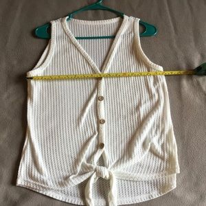 Thermal button tie front shirt